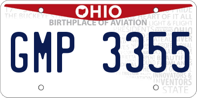 OH license plate GMP3355