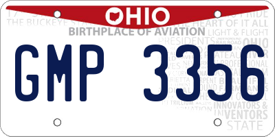 OH license plate GMP3356