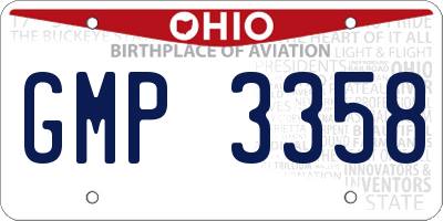 OH license plate GMP3358