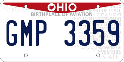 OH license plate GMP3359