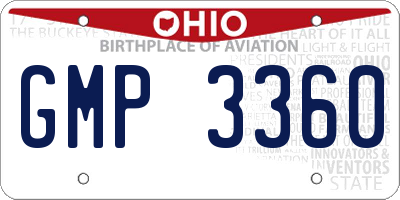 OH license plate GMP3360
