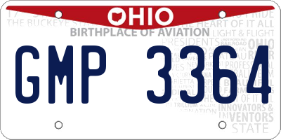 OH license plate GMP3364
