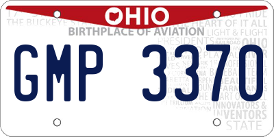 OH license plate GMP3370