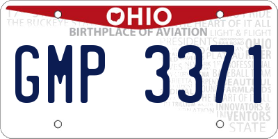 OH license plate GMP3371