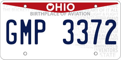 OH license plate GMP3372