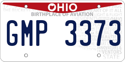 OH license plate GMP3373
