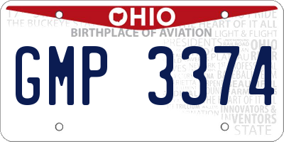 OH license plate GMP3374