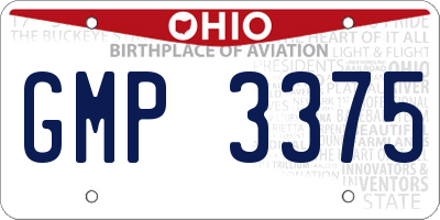 OH license plate GMP3375