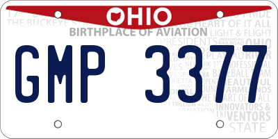 OH license plate GMP3377