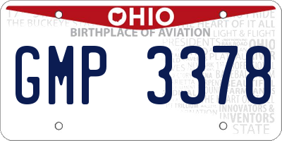 OH license plate GMP3378