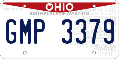 OH license plate GMP3379