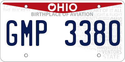 OH license plate GMP3380