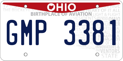 OH license plate GMP3381