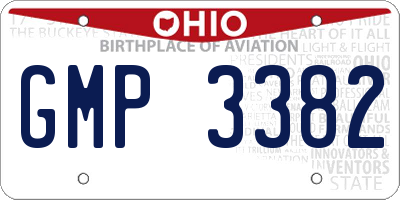 OH license plate GMP3382