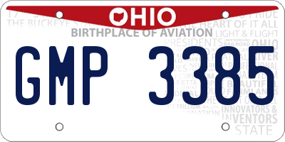 OH license plate GMP3385