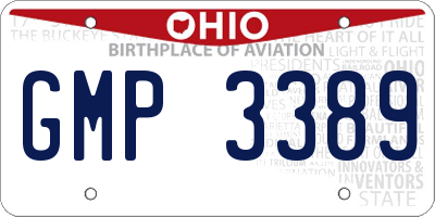 OH license plate GMP3389