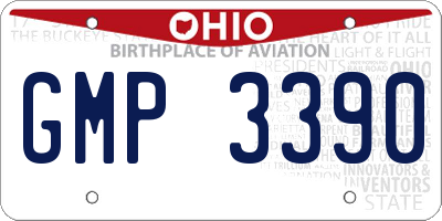 OH license plate GMP3390