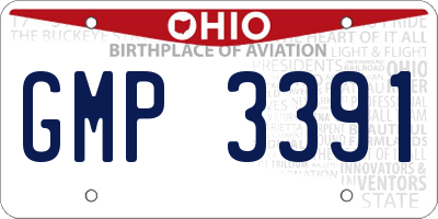 OH license plate GMP3391