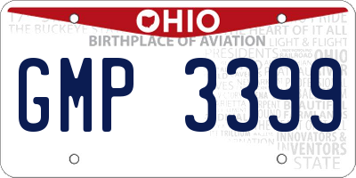 OH license plate GMP3399