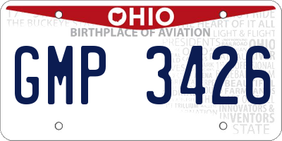 OH license plate GMP3426
