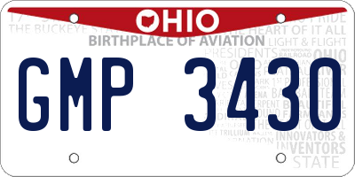 OH license plate GMP3430