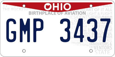 OH license plate GMP3437