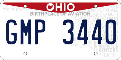 OH license plate GMP3440