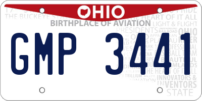 OH license plate GMP3441