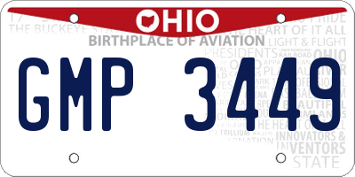 OH license plate GMP3449