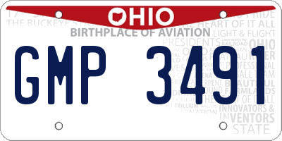 OH license plate GMP3491