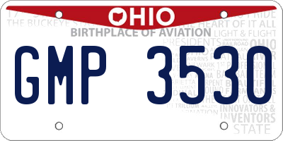 OH license plate GMP3530