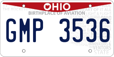 OH license plate GMP3536