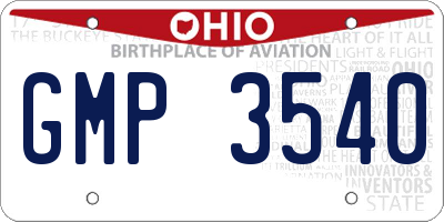 OH license plate GMP3540