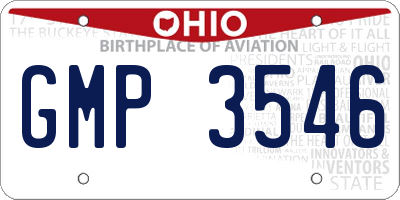 OH license plate GMP3546