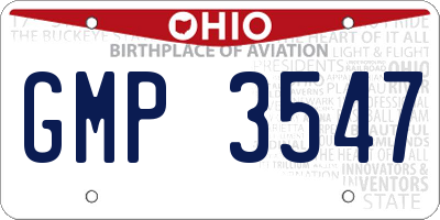 OH license plate GMP3547