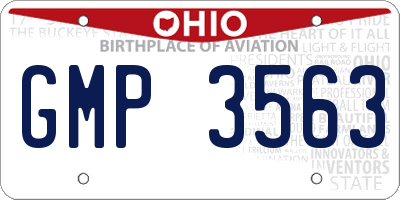 OH license plate GMP3563
