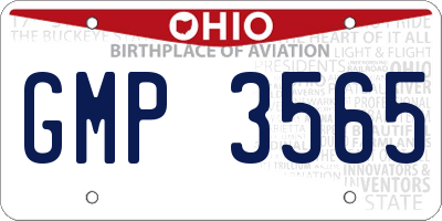 OH license plate GMP3565
