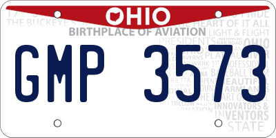 OH license plate GMP3573