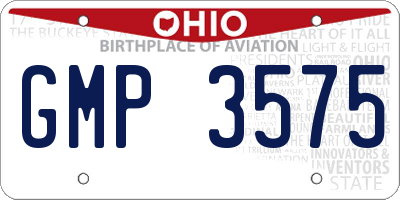 OH license plate GMP3575