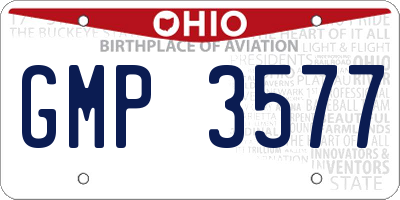 OH license plate GMP3577