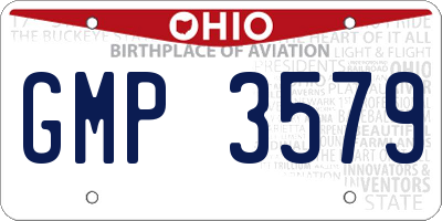 OH license plate GMP3579