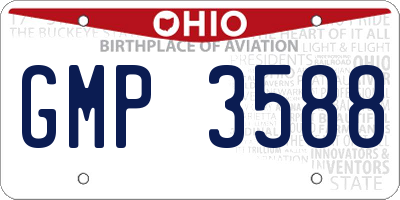 OH license plate GMP3588