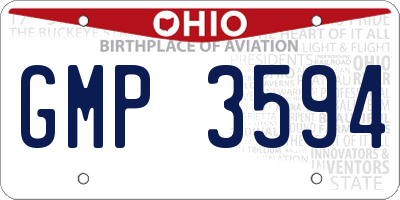 OH license plate GMP3594