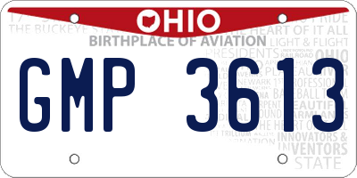 OH license plate GMP3613