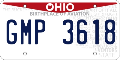 OH license plate GMP3618