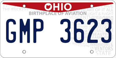 OH license plate GMP3623