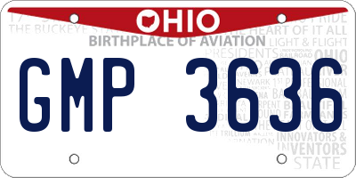 OH license plate GMP3636