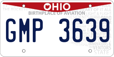 OH license plate GMP3639