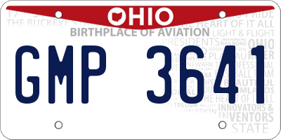 OH license plate GMP3641