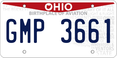 OH license plate GMP3661